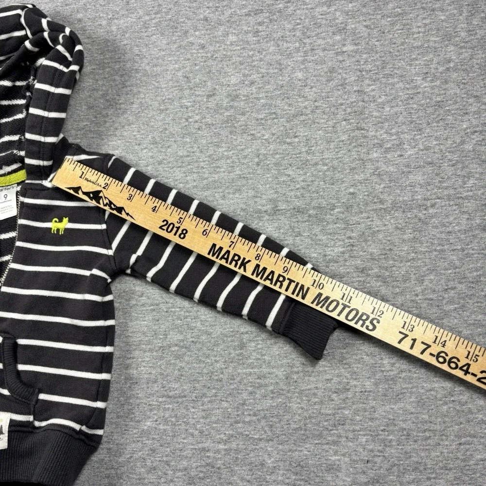 Carter's 9 Months Dark Green & White‎ Striped Hooded Boys Dog Jacket Baby